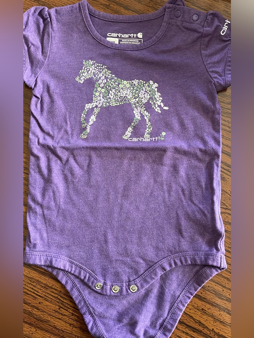 Carhartt Purple Floral Horse Onesie